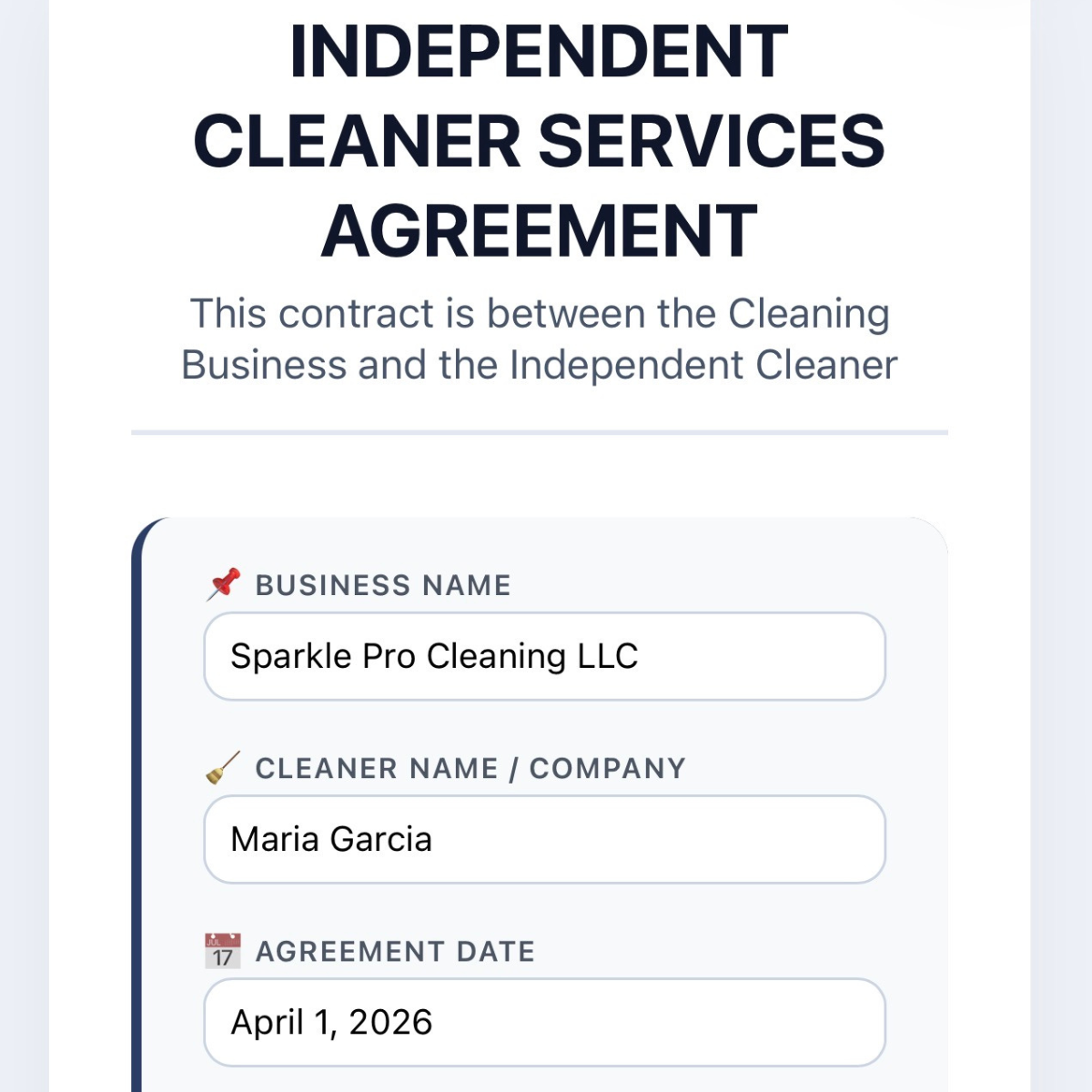 Customisable Independent Cleaner Contracts – Cleaning Fairies